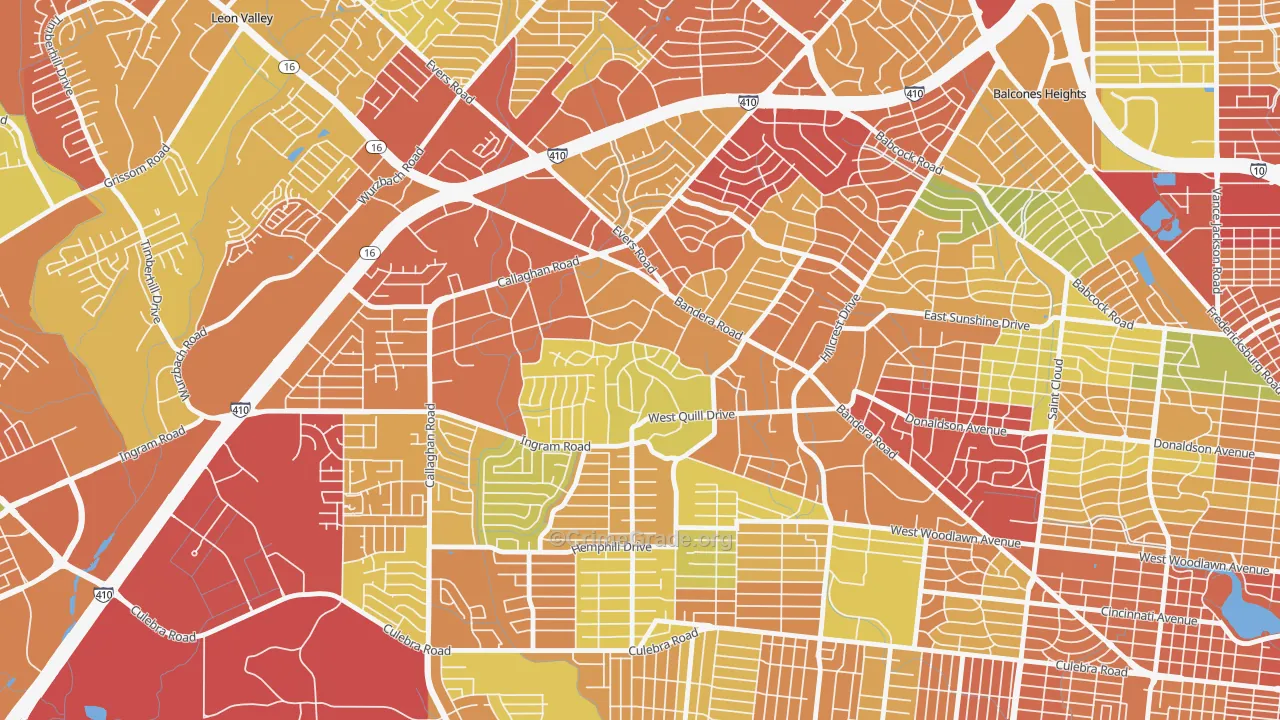 Ingram Hills, San Antonio, TX Map of Vandalism Rates
