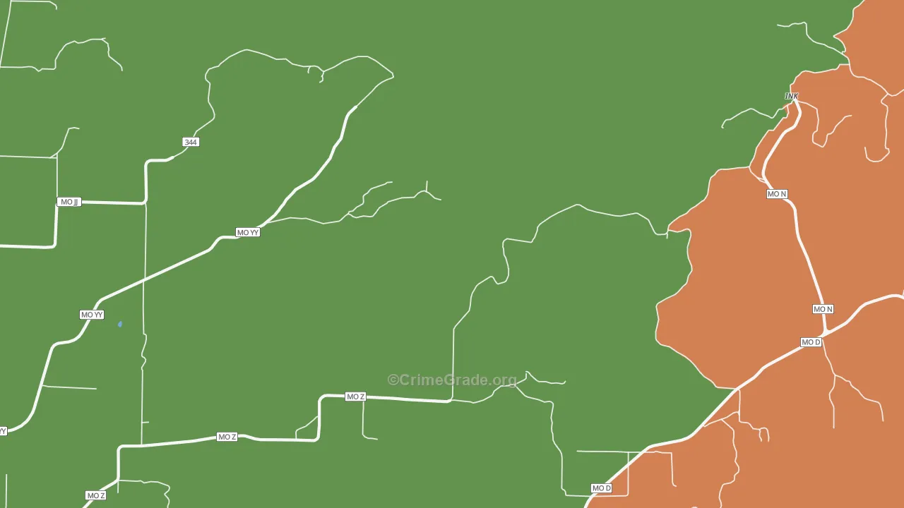 Ink, MO Map of Vandalism Rates