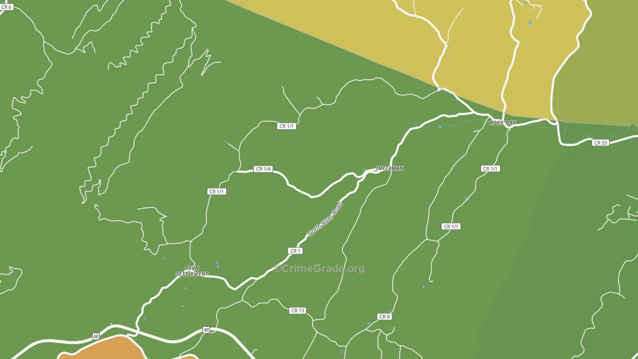 Inkerman, WV Map of Vandalism Rates