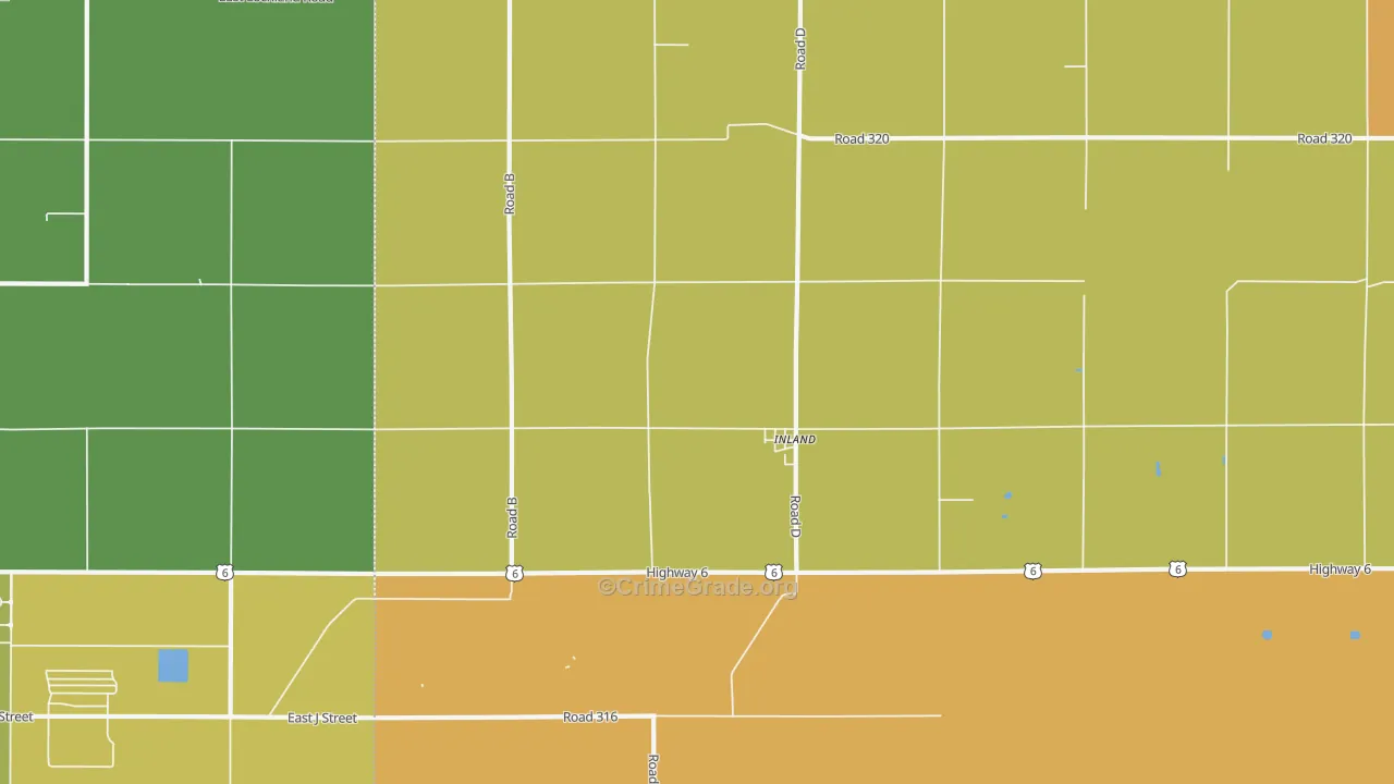 Inland, NE Map of Vandalism Rates