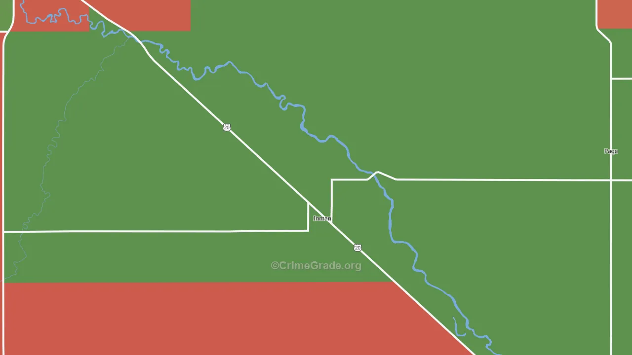 Inman, NE Map of Vandalism Rates