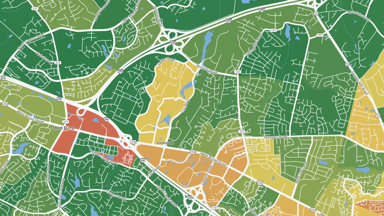Innsbrook, VA Map of Vandalism Rates