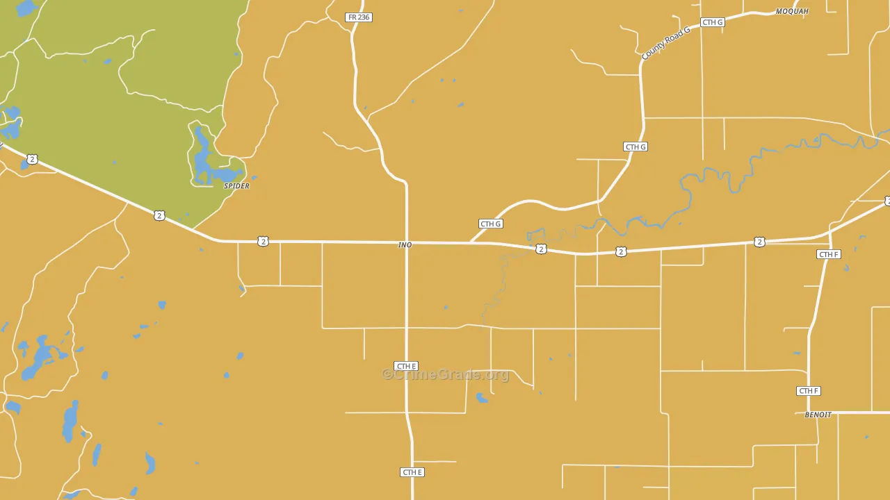 Ino, WI Map of Vandalism Rates