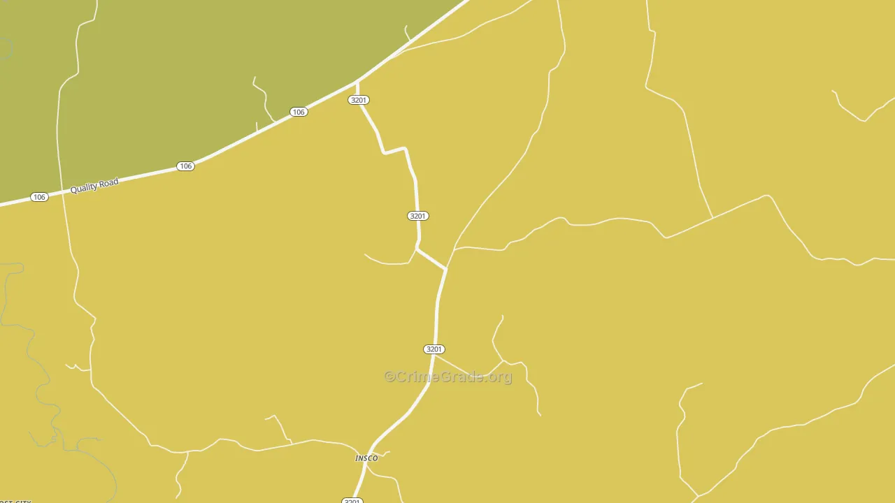 Insco, KY Map of Vandalism Rates