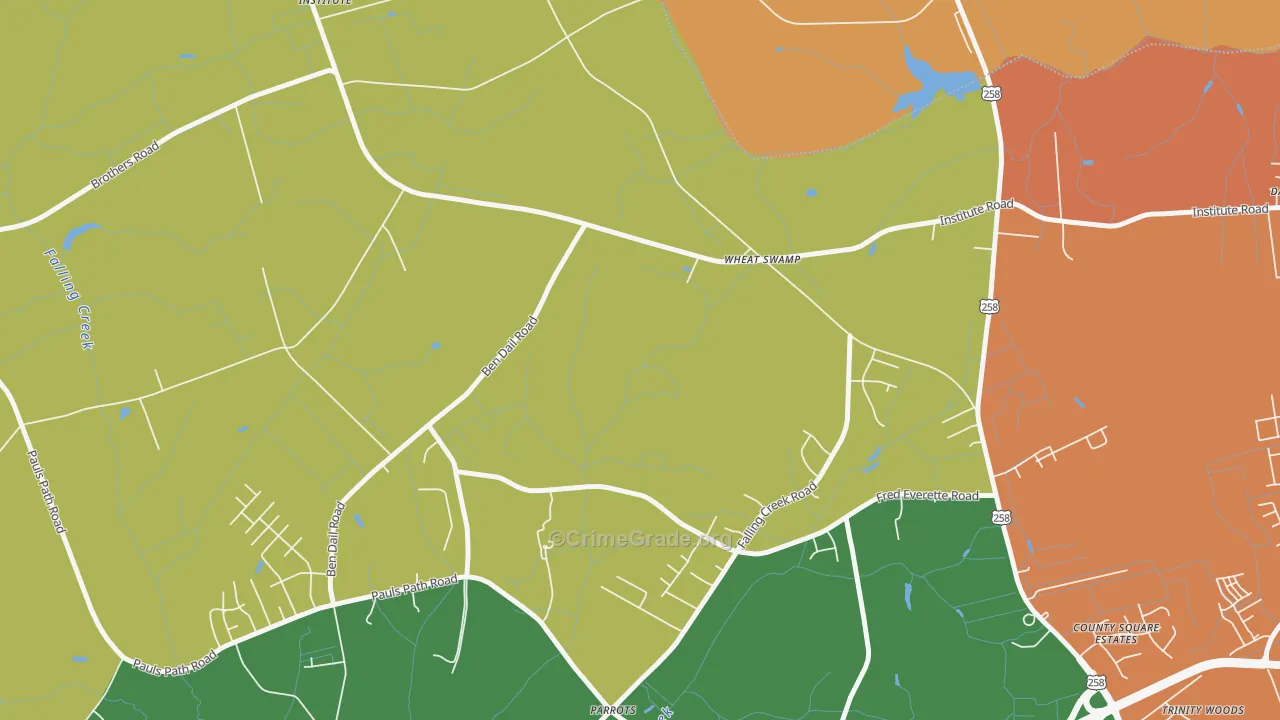Institute, NC Map of Vandalism Rates