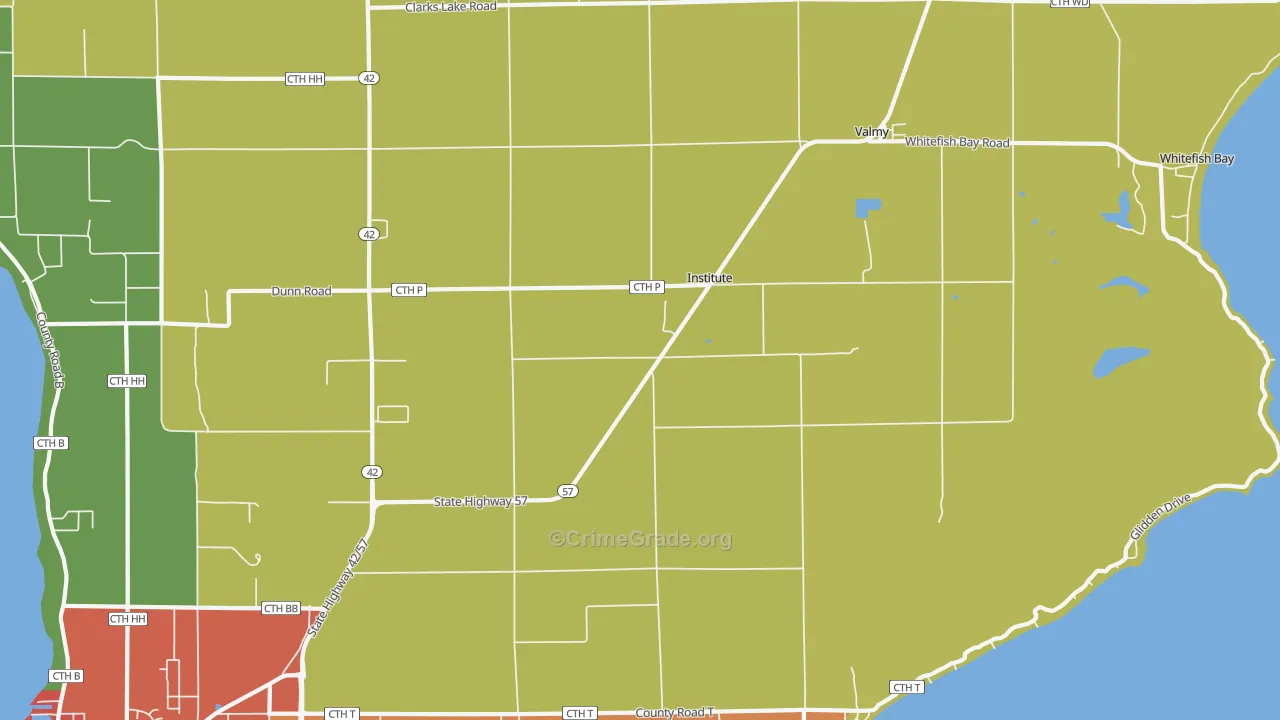 Institute, WI Map of Vandalism Rates