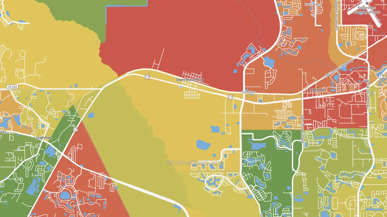 Intercession City, FL Map of Vandalism Rates