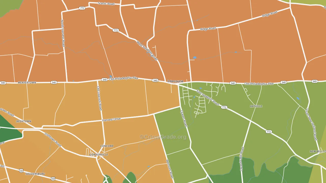 Intercourse, PA Map of Vandalism Rates