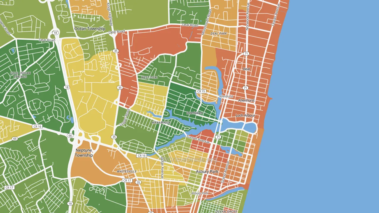 Interlaken, NJ Map of Vandalism Rates