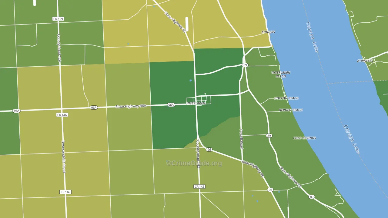 Interlaken, NY Map of Vandalism Rates