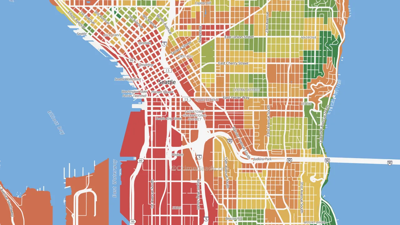 International District, Seattle, WA Map of Vandalism Rates
