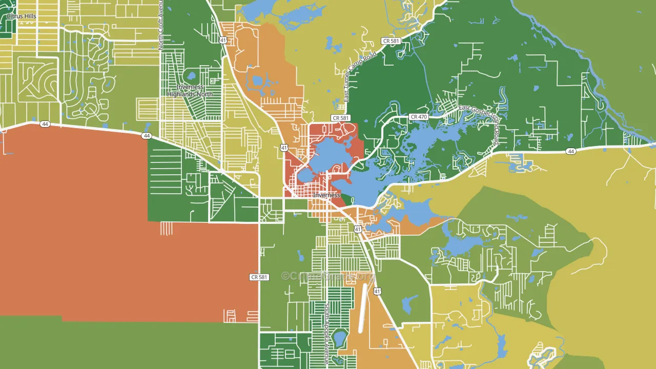 Inverness, FL Map of Vandalism Rates