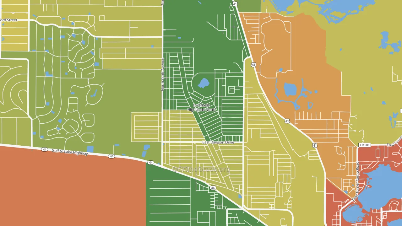 Inverness Highlands North, FL Map of Vandalism Rates