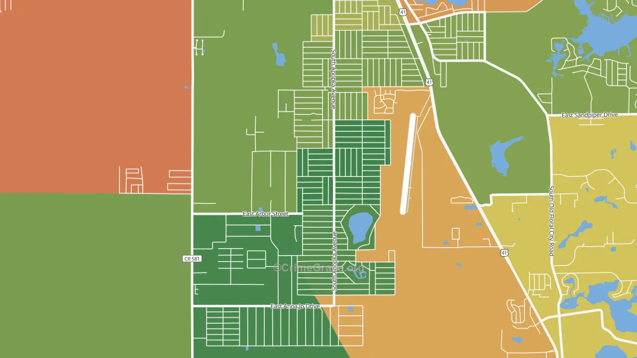 Inverness Highlands South, FL Map of Vandalism Rates