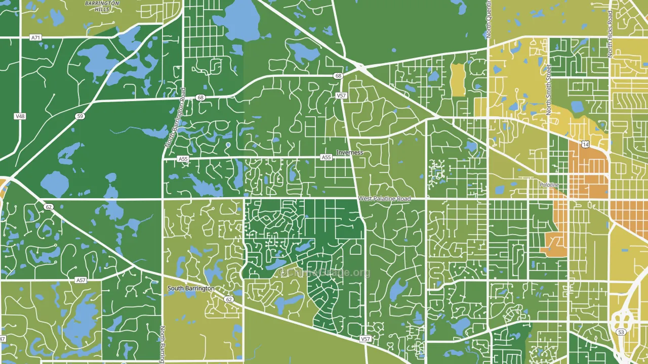 Inverness, IL Map of Vandalism Rates
