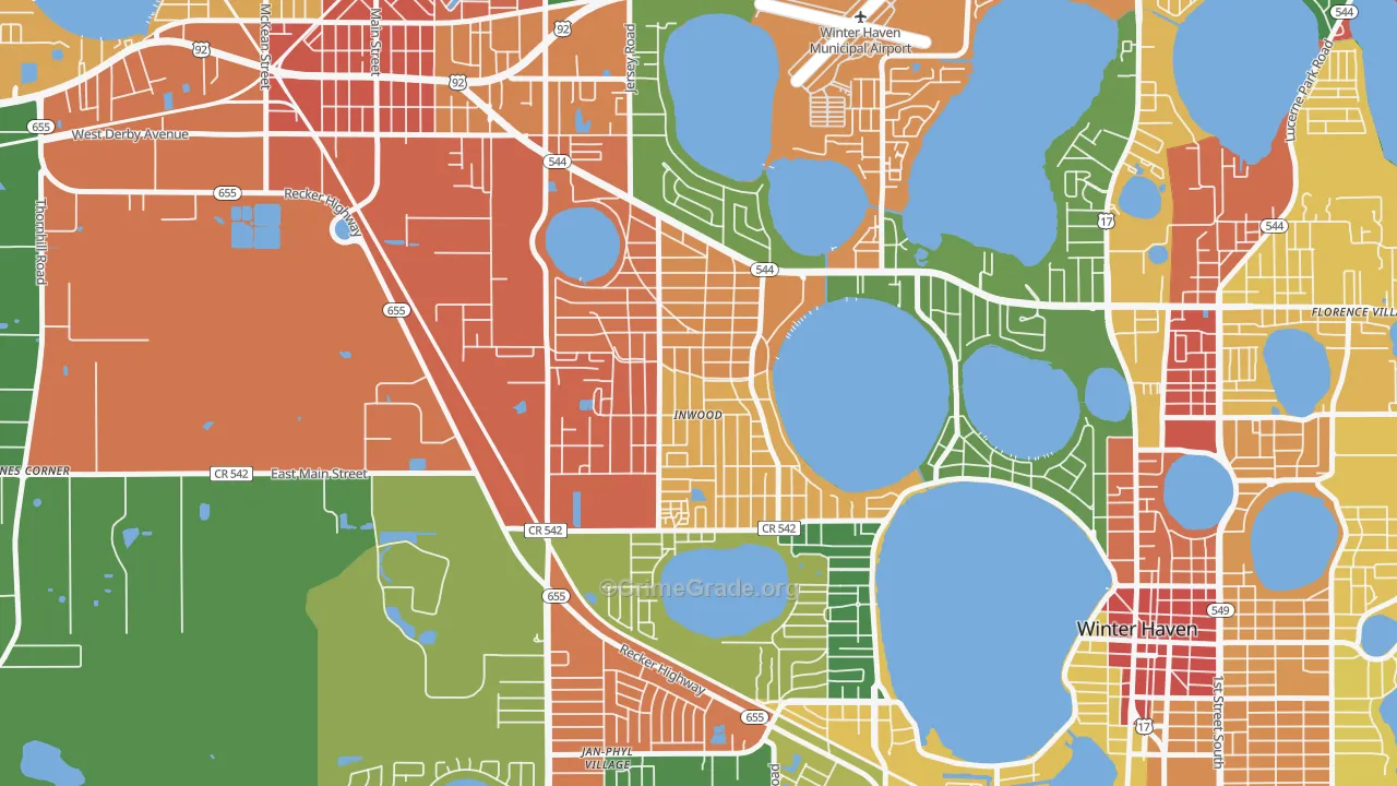 Inwood, FL Map of Vandalism Rates