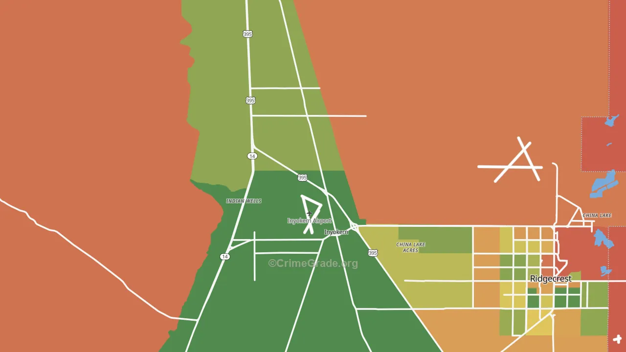 Inyokern, CA Map of Vandalism Rates