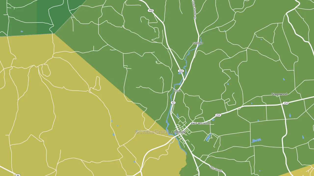 Iola, PA Map of Vandalism Rates