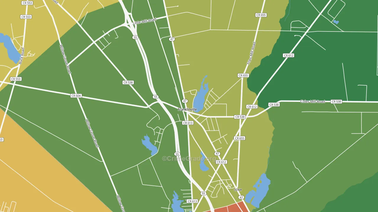 Iona, NJ Map of Vandalism Rates