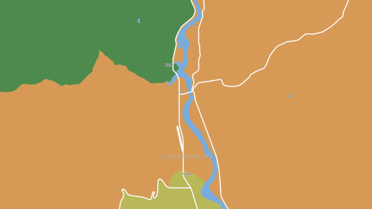Ione, WA Map of Vandalism Rates