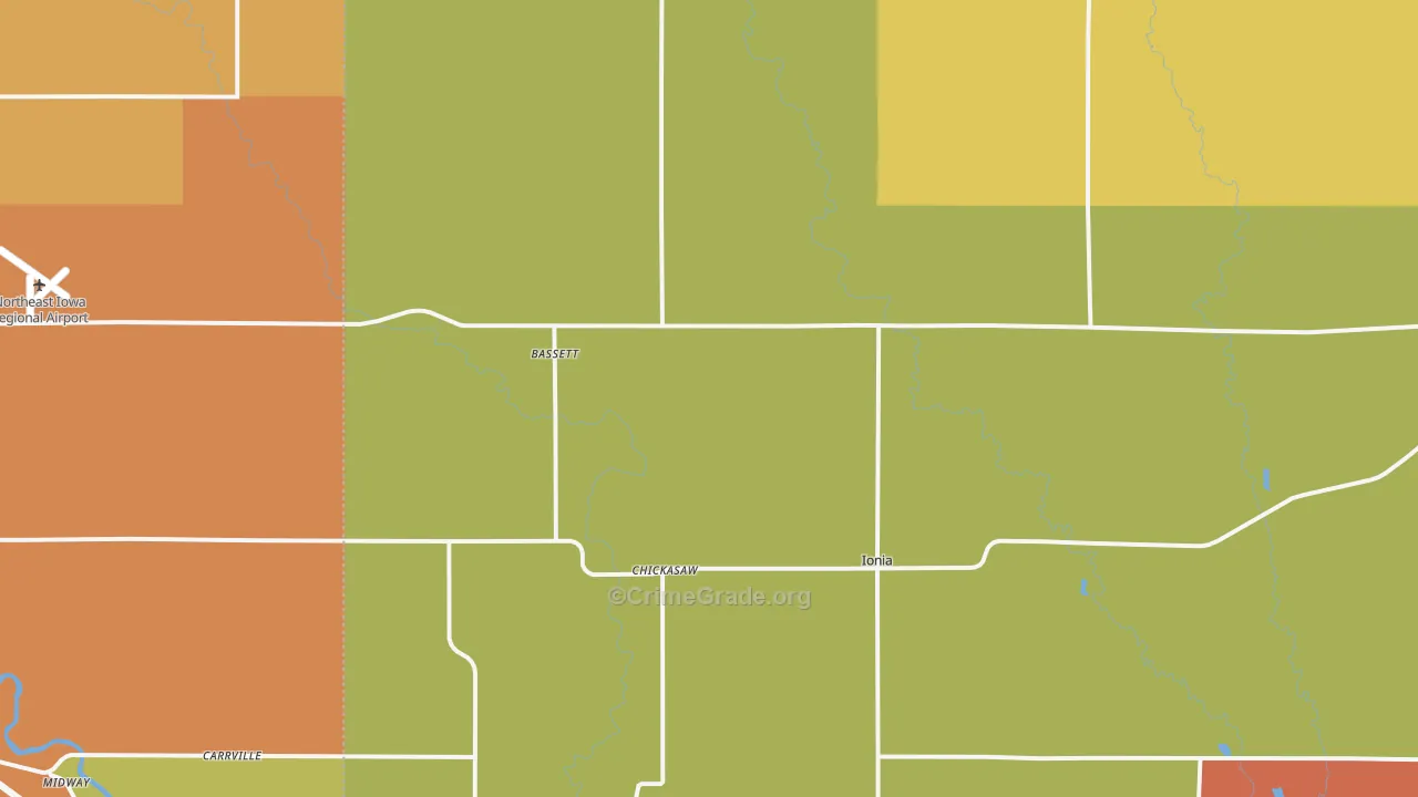 Ionia, IA Map of Vandalism Rates