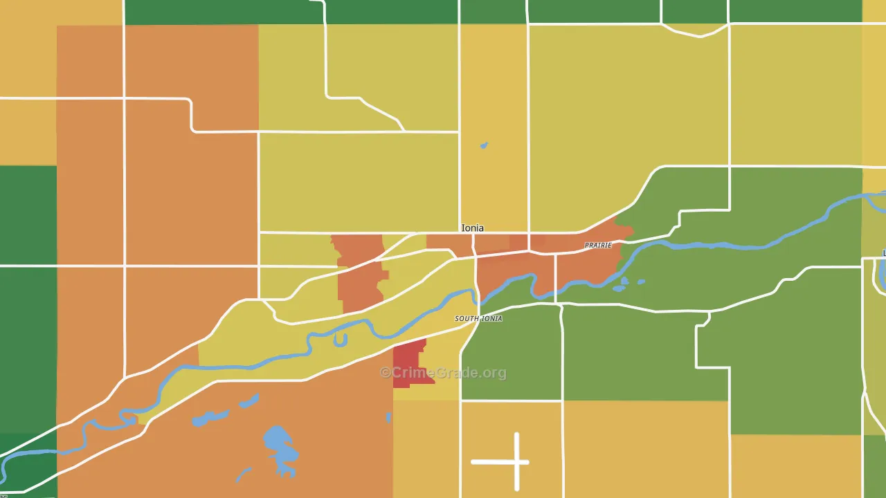 Ionia, MI Map of Vandalism Rates