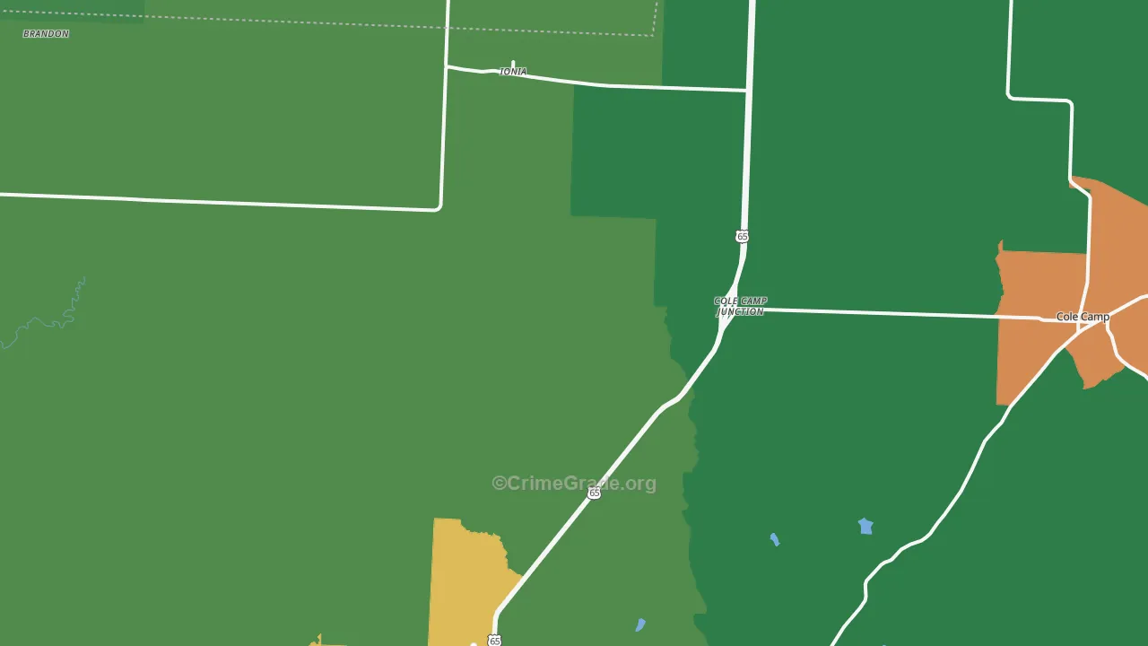 Ionia, MO Map of Vandalism Rates