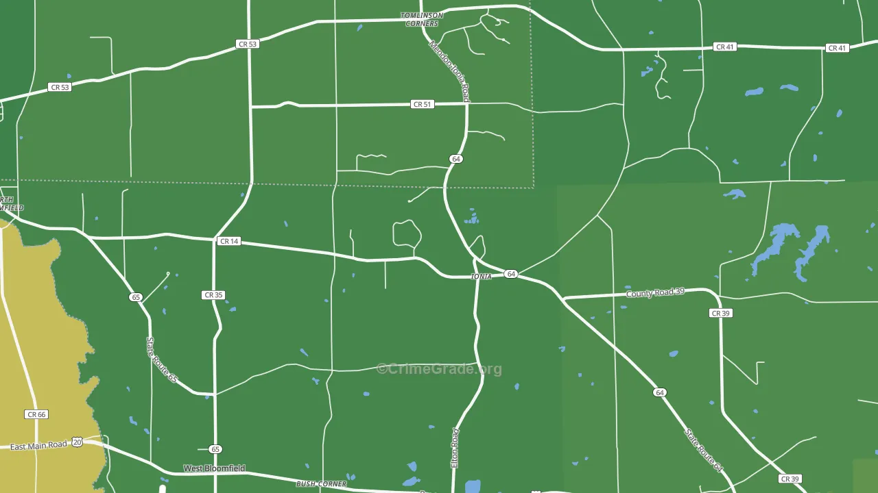 Ionia, NY Map of Vandalism Rates