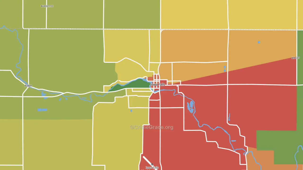 Iowa Falls, IA Map of Vandalism Rates