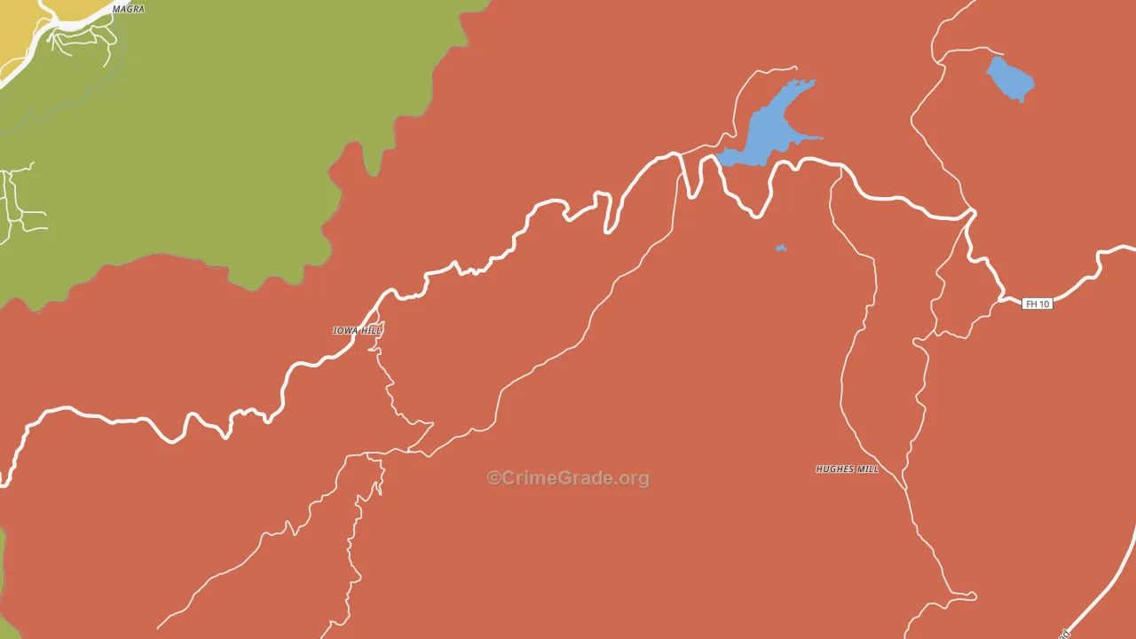 Iowa Hill, CA Map of Vandalism Rates