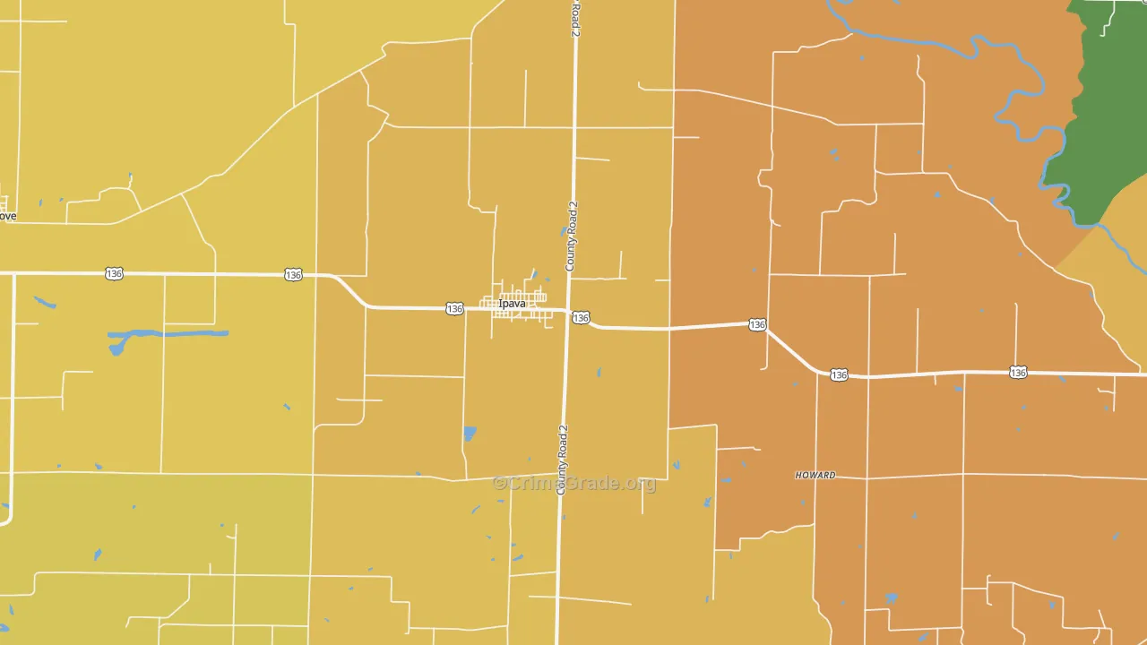 Ipava, IL Map of Vandalism Rates
