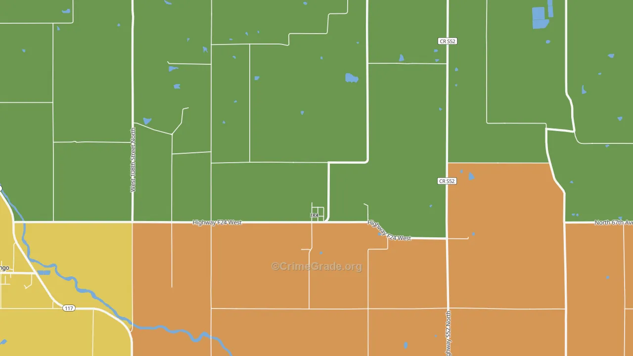 Ira, IA Map of Vandalism Rates