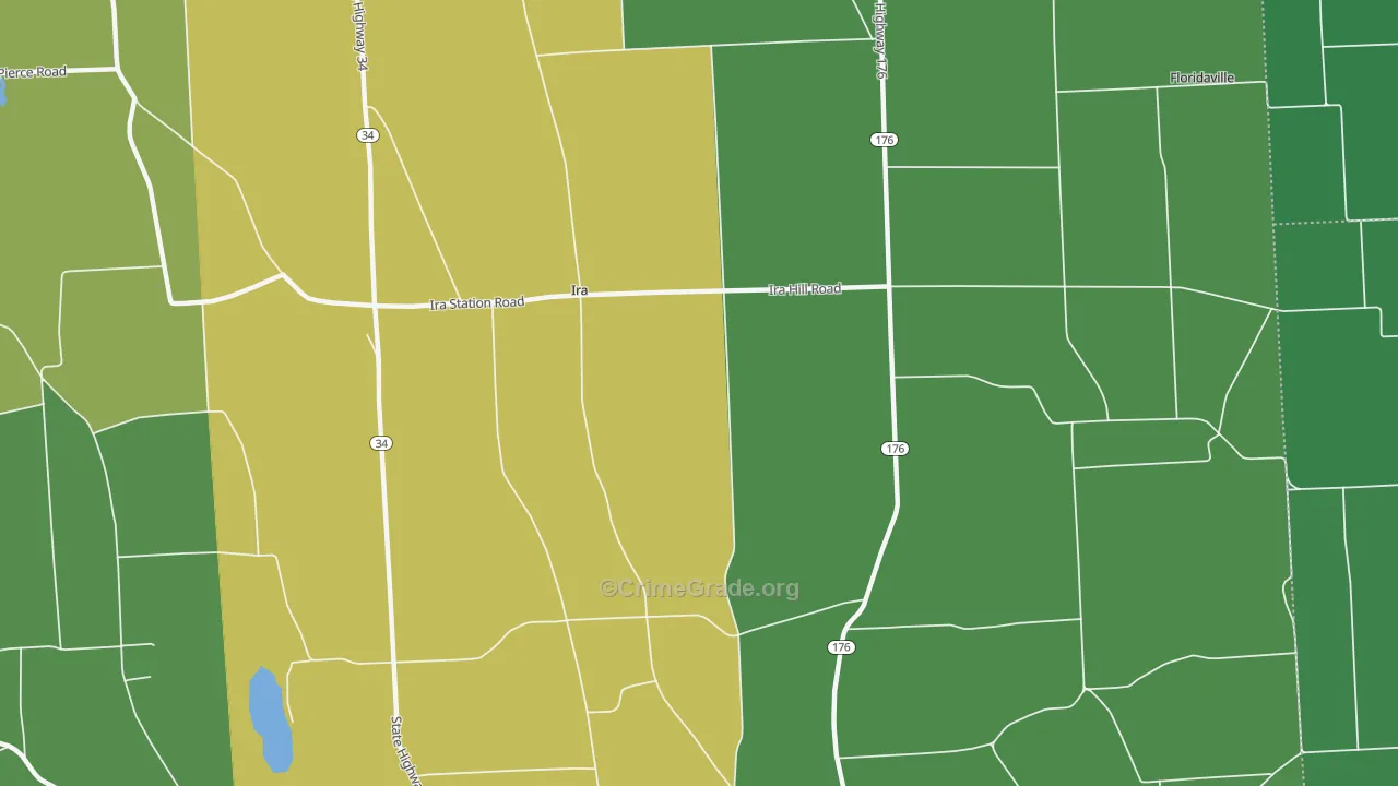 Ira, NY Map of Vandalism Rates