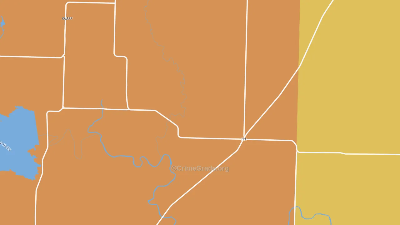 Ira, TX Map of Vandalism Rates