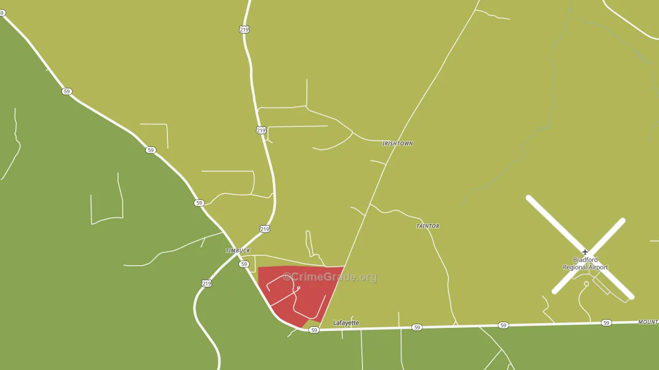 Irishtown, PA Map of Vandalism Rates