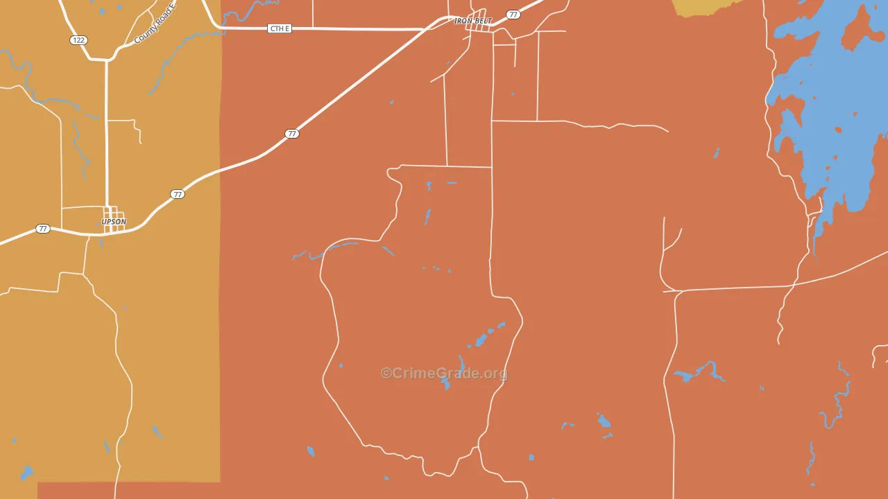 Iron Belt, WI Map of Vandalism Rates