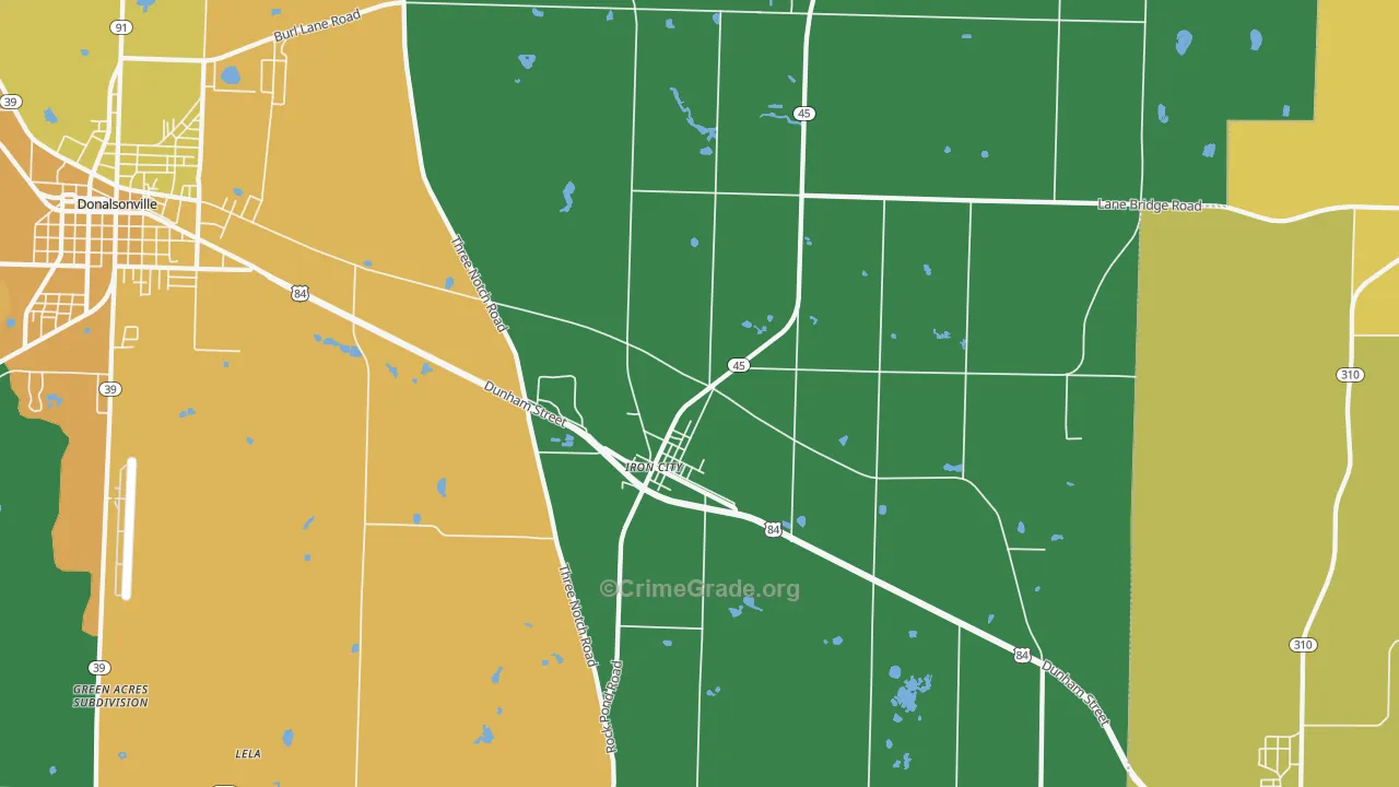 Iron City, GA Map of Vandalism Rates