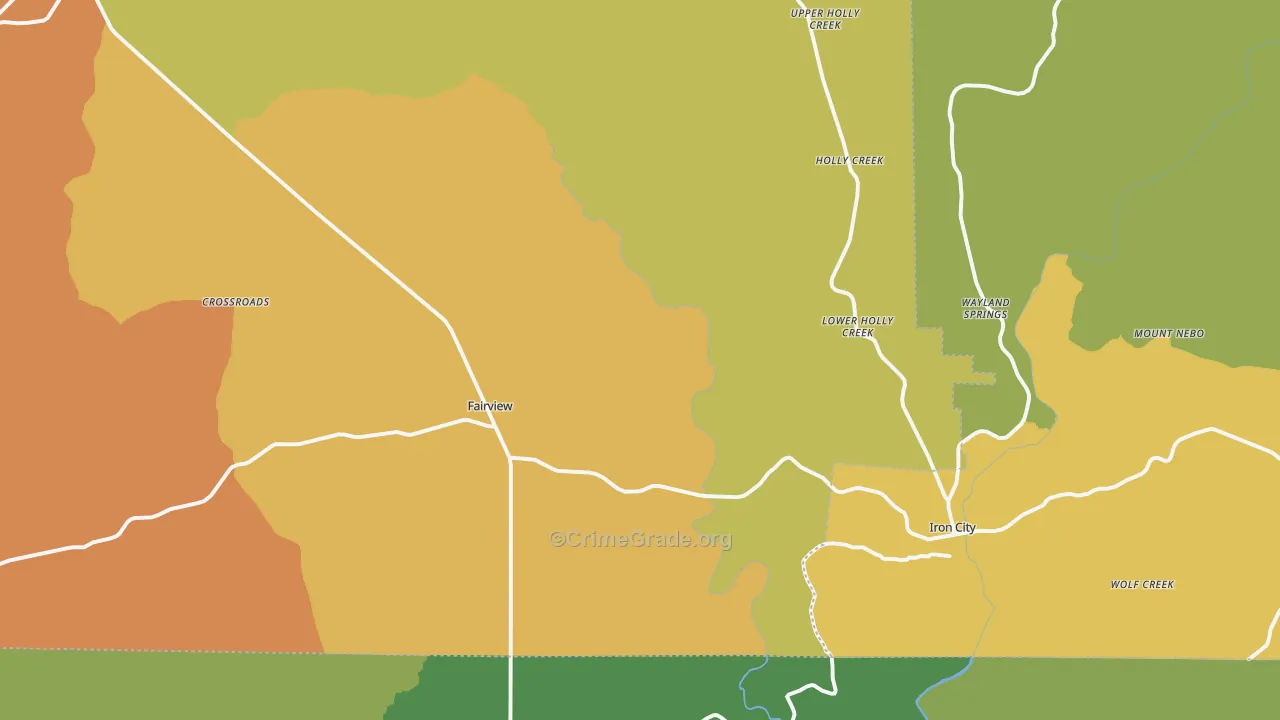Iron City, TN Map of Vandalism Rates