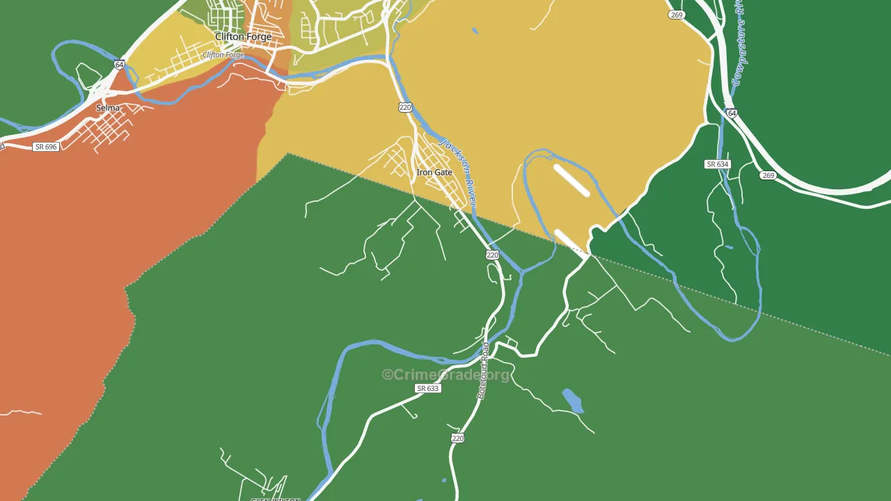 Iron Gate, VA Map of Vandalism Rates
