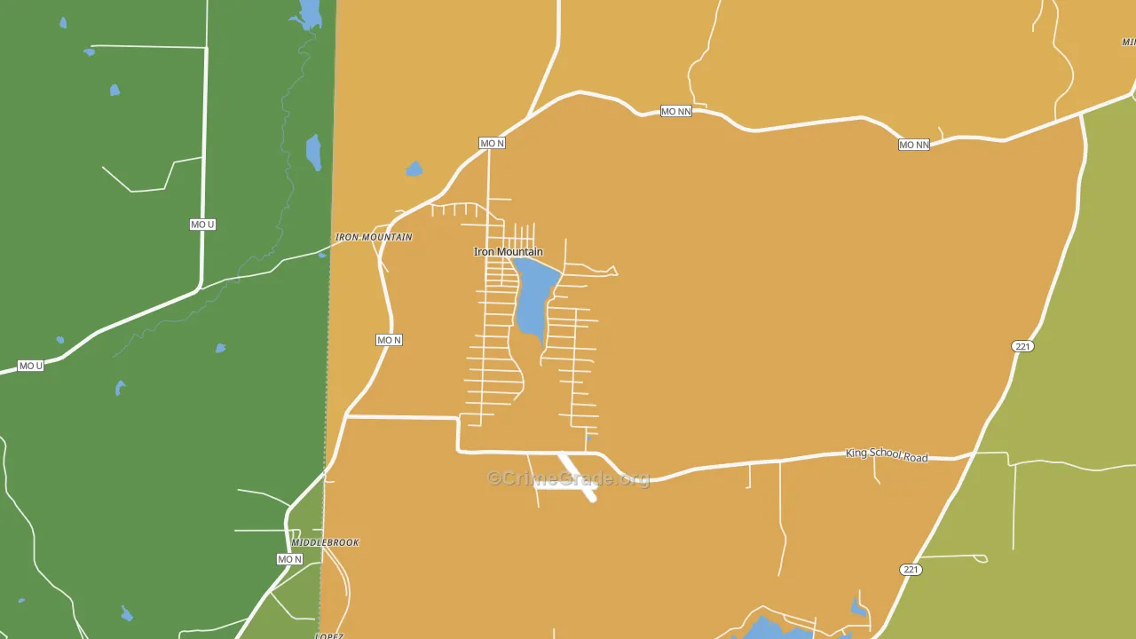 Iron Mountain Lake, MO Map of Vandalism Rates