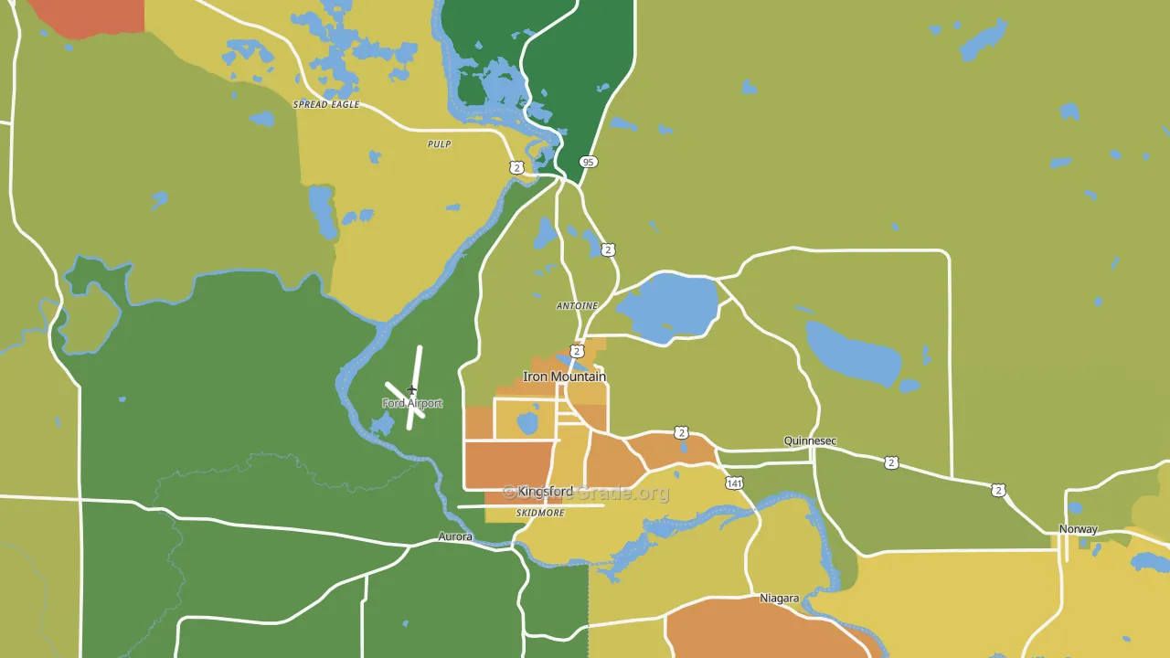 Iron Mountain, MI Map of Vandalism Rates