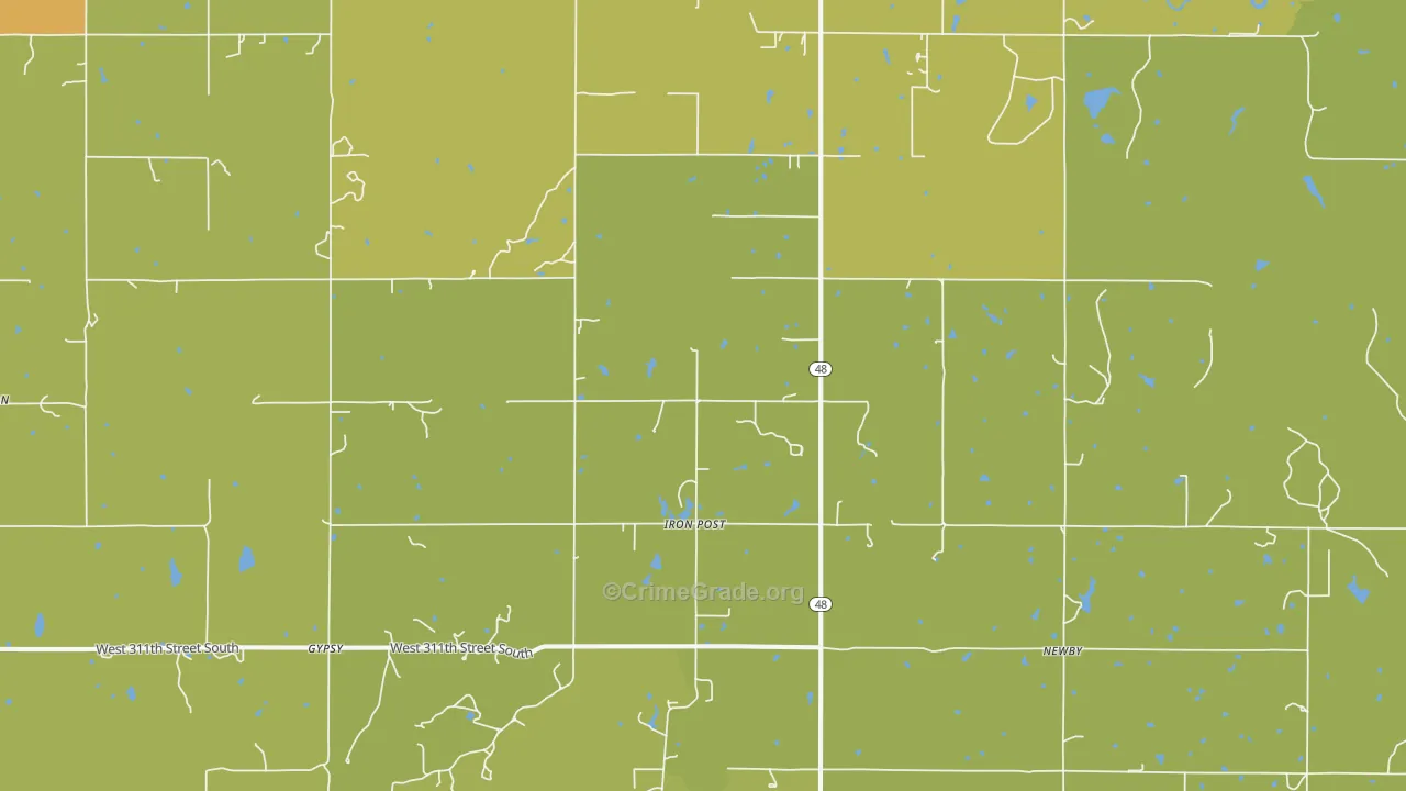 Iron Post, OK Map of Vandalism Rates