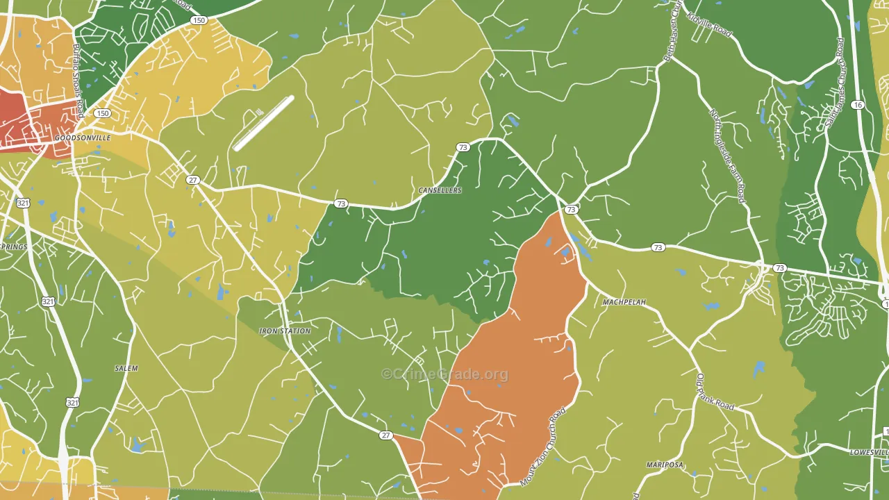Iron Station, NC Map of Vandalism Rates