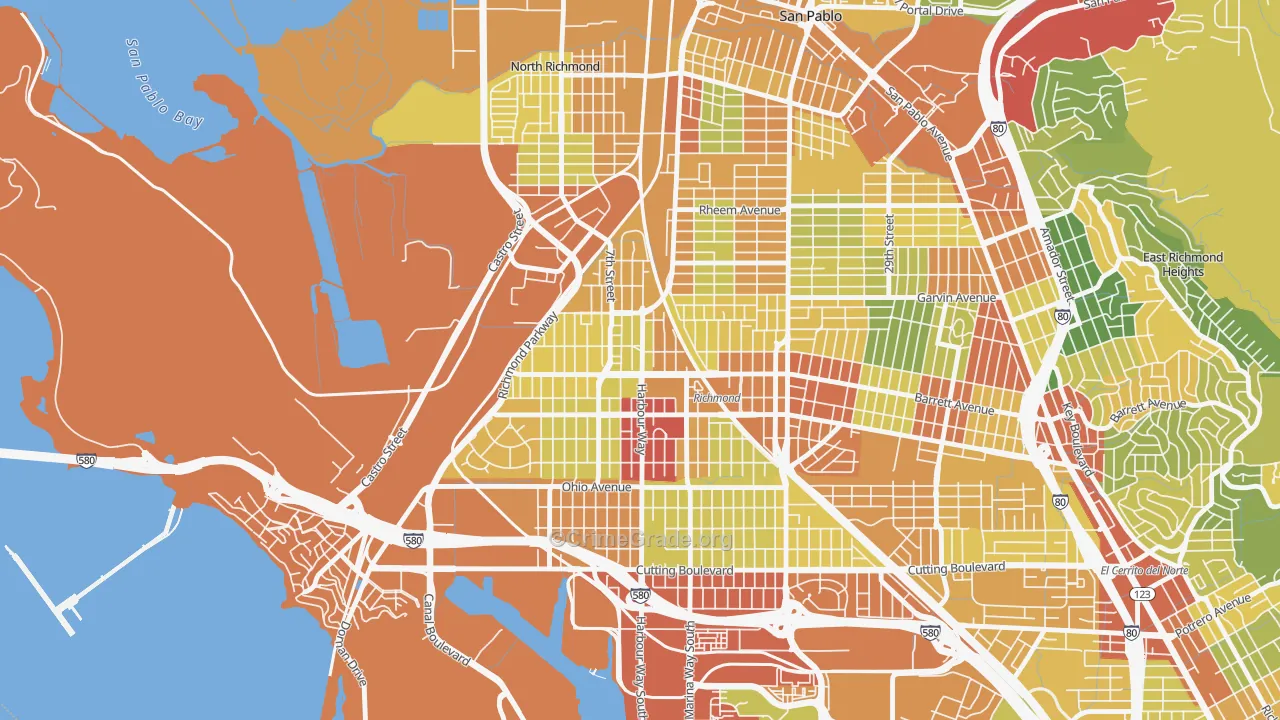 Iron Triangle, Richmond, CA Map of Vandalism Rates