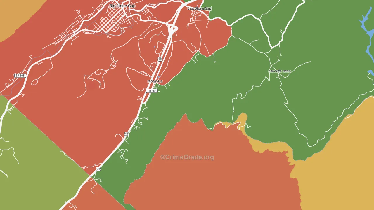 Irondale, VA Map of Vandalism Rates
