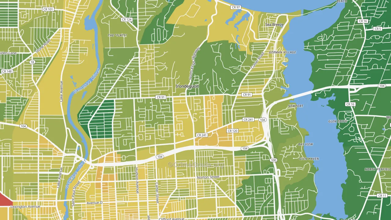 Irondequoit, NY Map of Vandalism Rates