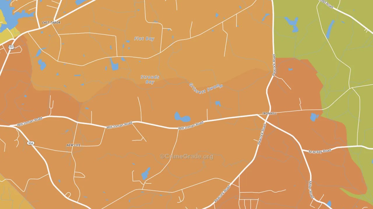 Ironhill, NC Map of Vandalism Rates