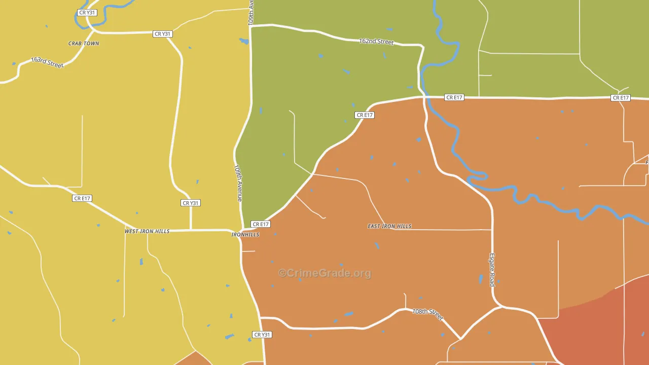 Ironhills, IA Map of Vandalism Rates