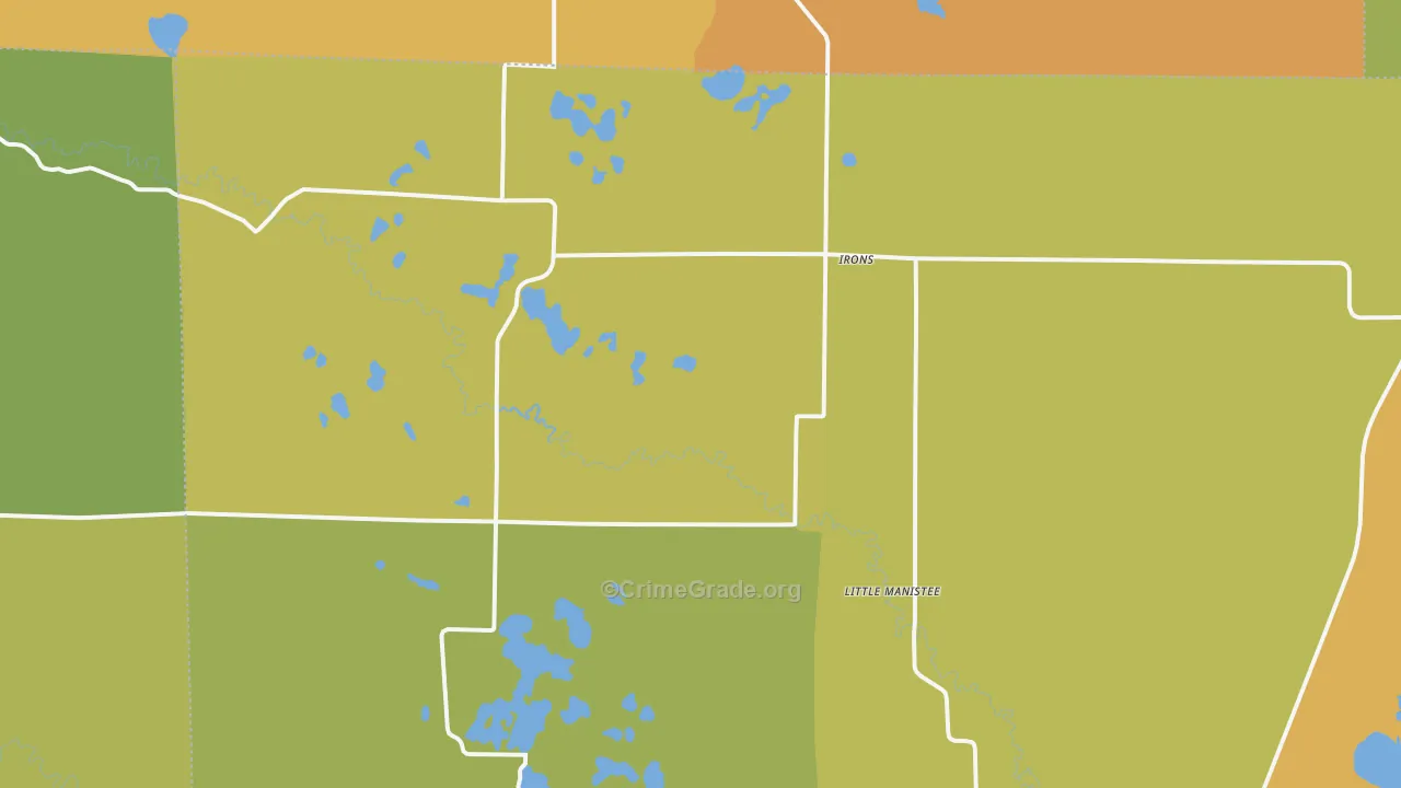 Irons, MI Map of Vandalism Rates