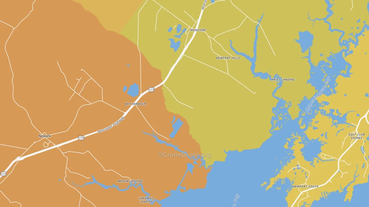 Ironshire, MD Map of Vandalism Rates